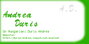 andrea duris business card